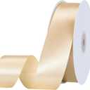 120 Yards Champagne Ribbon1-1/2 Inch Gold Satin Ribbon Christmas Gift Bows for Gift Wrapping Wedding Invitation Party Graduate Christmas Decorations