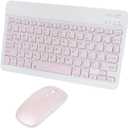 Bluetooth Wireless Keyboard and Mouse Combo,Ultra-Slim Ergonomic Small Rechargeable Bluetooth Keyboard Mouse Gift for Men Women Boy Girl Apple iPad iPhone Samsung Tablet Phone Android PC Computer Mac (Pink 1)