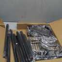 Corner Shower Caddy Tension Pole: 4tier Adjustable Rustproof Bathroom Organizer Shelves - Bathtub Shampoo Rack 43.5-120 inch (Black)