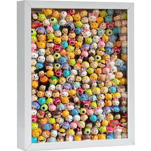 Kennmo 8x10 White Wooden Shadow Box Frame Memory Box, MDF Wood with Tempered Glass, 1.8 inch Depth Display Box for Collages Collections Mementos Awards Medals Photos (White)