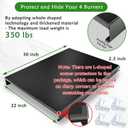 Gas Stove Cover Board, Resistance to Heat Range Covers for Gas Stove, Large Black Stove Top Covers (L30 x W22'' xH2.75'') with Anti-slip Silicone Feet, Anti-collision Corner Guards