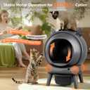Automatic Self Cleaning Litter Box, Cat Litter Box with APP Control, 65L Globe & Dual Safety Sensors, Robot Litter Box, 1 Roll Garbage Bags and Litter Mat, <35DB, for Multiple Cats, Grey