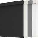 AOSKY Blackout Roller Shades Cordless Blinds for Windows, Free-Stop Shades with Valance, Thermal Insulated Fabric, UV Protection, Natural Woven Blinds for Home and Office (34" W x 72" H, Black)