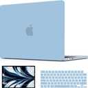 AKIT Compatible with MacBook Air 13 inch Case 2026 2025 2024-2022 M5 M4 M3 M2 Model A3449 A3240 A3113 A2681, Protective Laptop Hard Shell for MacBook Air 13.6" + Keyboard & Screen Cover, Air Blue