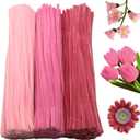 300 Pieces Shades of Pink Pipe Cleaner Craft Set 3 Assorted Colors,Thick Fuzzy Chenille Stem Pipe Cleaners for DIY Craft Flower Projects Holiday Decorations
