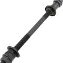 Bike Axle 190MM Bicycle Multiple Speed Rear Hub Axle 3/8 Inch Black 26 TPI Hub Shaft Conical Lock Nut Washer Kit -1PCS