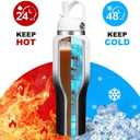 SENDESTAR Water Bottle,Wide Mouth Stainless Steel Vacuum Insulated Double Wall Keep Liquids Cold or Hot All Day,Sweat Proof Sport Design,Fit Car Cup Holder,White Black Gradient,40 Ounces