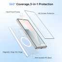 BENKS for Samsung Galaxy Z Fold 7 Case with Screen Protector & Hinge Protection, Magnetic Clear Phone Case, Anti Yellowing Shockproof Protective Bumper Transparent Cell Cover, Crystal Grand Combo