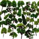 BAENRCY 32pcs 0.79-6.30inch Model Trees Mixed Size Miniature Trees Model Train Scenery Architecture Trees Model Scenery with No Stands(All Green)
