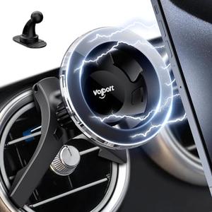volport for Magsafe Car Mount [Air Vent & Dashboard]: Magnetic Phone Holder for Round/Horizontal/Vertical Vent, Strong Magnet for iPhone 16 15 14 13 12 Pro Max Plus Samsung S24 Ultra Cell Phone Case