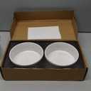 Non-Slip Ceramic Dog Bowls,5" Dog Food and Water Bowl Set with Silicone Base, 16oz/2cups Weighted Flip-Proof Pet Feeding Bowl for Small Dogs and Cats (2Pack,White)