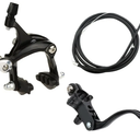 Bike Brake Set Bike Brakes Calipers Set 22.2mm Brake Handle Bike Brake Levers Kit Front/Rear Brake Kit(black rear brake kit)