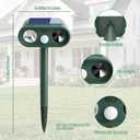 Sonic Fortress Pro Deer Repellent Devices, Solar Ultrasonic Racoon Squirrel Repellent Outdoor IP65 Motion Activated Animal Repeller Cat Deterrent Light to Scare Rabbit Dog Skunk Out of Garden Yard(2)