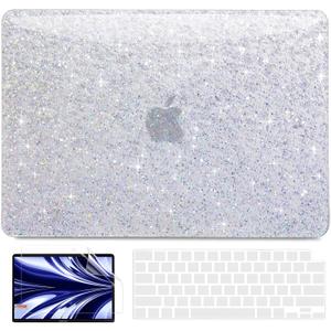 AKIT Glitter Case for MacBook Air 13.6 inch M5 M4 M3 M2 2026-2022, [Anti-Cracking IMD] Sparkly Glossy Hard Shell Cover A3449 A3240 A3113 A2681, with Keyboard Skin & Screen Protector, Colorful