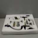 Goldenwarm Double Front Door Lock Set, Black Double Door Handle with Dummy, Double Classic Front Door Hardware Set with Reversible Wave Handle Lever, Matte Black Double Entry Door Lock Set (1 Pack)