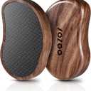 BEZOX Glass Foot File - Nano-Glass Pumice Stone Foot Scrubber, Heel File Callus Remover for Silky Smooth Feet, Portable Pedicure Tool for Summer & Vacation - Walnut Wood Handled