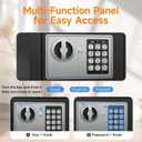 PATRON Small Safe Box for Money with Code and KeysSolid Mini Safe for Kids with Digital Electronic Security Keypad for Home Office Hotel,Personal Money Safes for Cash,0.236 Cuft (Black)