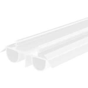 36" Kerf Slide-in Double Bulb Seal Weatherstrip Door Bottom  Durable Seal for Energy Efficiency & Draft Protection (White)
