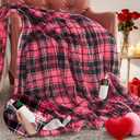 OCTROT Heated Blanket Electric, Twin Size 62X84, Heating Blanket with 10 Heating Levels & 8 Hours Auto Off, Pink Plaid Checkered Plaid Sherpa Blankets Warmer for Adults, Fast Heating Washable