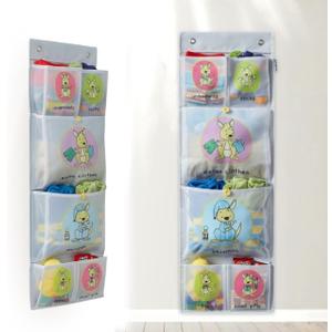 Room Hanging Storage Organizer, Fun & Colorful Storage & Organization for Clothes, Toys, & More. Wall & Door Attachable, Water-Resistant, Ideal for Kids' Room, Locker Kindergarten or Playroom (Gray) (Grey)