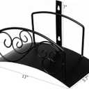 Gardenised Metal Wall-Mount Elegant Scrollwork Hose Holder Heavy-Duty Outdoor Hanger and Water Hose Organizer with Sturdy Reel Hooks & Screws for Yard Lawn Garden Patio Landscaping and Home Use