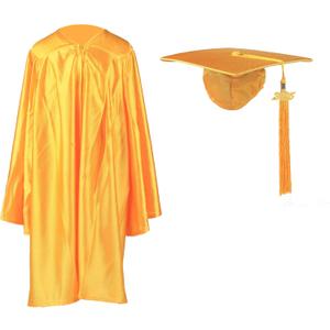 Shiny Kindergarten Graduation Cap and Gown Set (36, Gold)