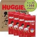 Huggies Size 4 Baby Diapers, Little Movers HuggFit 360 Baby Diapers with 360 Waistband, Size 4 (22-37 lbs), 144 Count (4 Packs of 36)