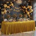 Wish Care Gold Satin Table Clothes for 6 Foot Rectangle Tables - 6FT Wrinkle Resistant Glitter Rectangle Tablecloths, Party Table Covers for Wedding Banquet, Baby Shower, Birthday, Holiday Dinner