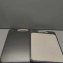 2 Packs Stainless Steel Cutting Board Set, Best Non Toxic Cutting Boards for Kitchen, Double Sided Metal Chopping Board for Meat/Fruit/Vegetables, Food Grade Kitchen Set Gift, [1611+1812 Inch] (Dark Gray)