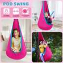 Swing Stand Frame with Sensory Pod Swings and Chair, Sensory Swing Set, X-Shaped Swing Frame, Heavy-Duty Metal Hammock Chair Stand for for Adults Indoor and Outdoor 330LBS(Pink)