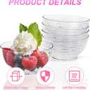 150 Pack 3 oz Hard Plastic Bowls, Clear Mini Plastic Bowl Disposable Dessert Bowl Mini Dessert Bowls Ice Cream Candy Serving Appetizer Cups for Salad Soup Snacks Wedding Birthday