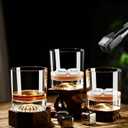 Whiskey Glasses,4 Old Fashioned Glasses Set with 16 Stainless Steel Ice Cubes,10oz Whiskey Rocks Glasses Gift for Men,Bourbon Tumbler for Scotch Whisky Cognac,Rock Barware at Bar Home