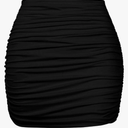 YMDUCH Women's Sexy High Waist Solid Tight Ruched Bodycon Mini Club Skirt