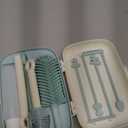 Momcozy Bottle Brush Set - Baby Bottle Cleaner Kit with Silicone Brush, Nipple Brush, Straw Brush, Soap Dispenser, Drying Rack - 7 in 1 Bottle Cleaning Tool for Home and Travel, Green (Classic Style)