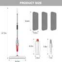 Nacena Spray Mop for Floor Cleaning, Dust Mop with 420 ml Refillable Bottle and 3 Pcs Washable Pads Dry Wet Floor Mop for Household or Commercial Use for Hardwood Laminate Tile Ceramic, Red&White