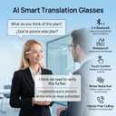 Smart Bluetooth Glasses, AI Voice Translation Eyewear with Integrated Speakers and Microphone, Hands-Free Calling & Music for Sports, Driving and Business, IP65 Rated, Unisex Design