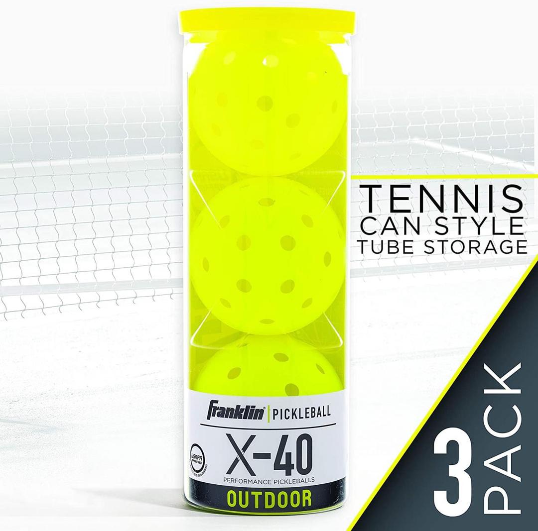 Franklin Sports X-40 Outdoor Pickleballs - Official Ball of USA Pickleball, APP Tour + US Open - Regulation Size 2 Pack