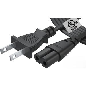 Tv Power Cord 12Ft Cable for Samsung LG TCL Sony: Apple Tv Insignia Sharp Toshiba JVC Hisense 4k 8k UHD Crystal Tizen Smart Roku Google Quantum Panasonic HDR LED QLED 2 Prong UL Listed