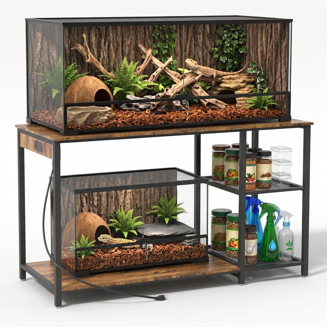 Alotiki 120 Gallon Reptile Tank Stand 48"x24" with Power Outlet(Only Stand)