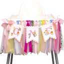 Wildflower Highchair Banner - Flower Fairy First Birthday High Chair Banner, Wild One Flowers 1st Birthday Decorations for Party, Anniversary, Cake Smash, Photo Prop