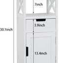 30" High Fully Assembled Nightstand with Drawer and Doors,Solid Wood,White, 11.8D x 13W x 30.1H in