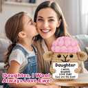 2 x Funny Crochet Sheep Daughter Gifts,Daughter Christmas Birthday Gifts from Mom Dad,Handmade I Wool Always Love Ewe the Best Easter Graduation Stocking Stuffers for Kids Adult Bonus Step Daughter in Law