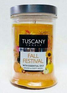 REAL Tuscany Candle Fall Festival Premium Marbled Wax 2-Wick Tumbler Large 18 Oz