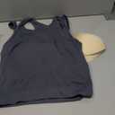 RUNNING GIRL Sports Bras for Women High Impact Seamless Ribbed Longline High Neck Workout Crop Tank Tops Padded Medium