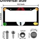 Anime Dragon License Plate FramesAnime Ball Car Accessories for Women & MenCute License Plate HolderAluminum License Plate Frame Fits Standard US Vehicles Size 12.2 x 6 Inch (Black-2pcs)