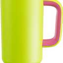 ENCOOL 40 oz Tumbler with Handle and Straw: Stainless Steel Insulated Tumbler Keeps Cold for 24 Hours, Leakproof Travel Cup Fits in Cup Holder and BPA-Free,Acid Green