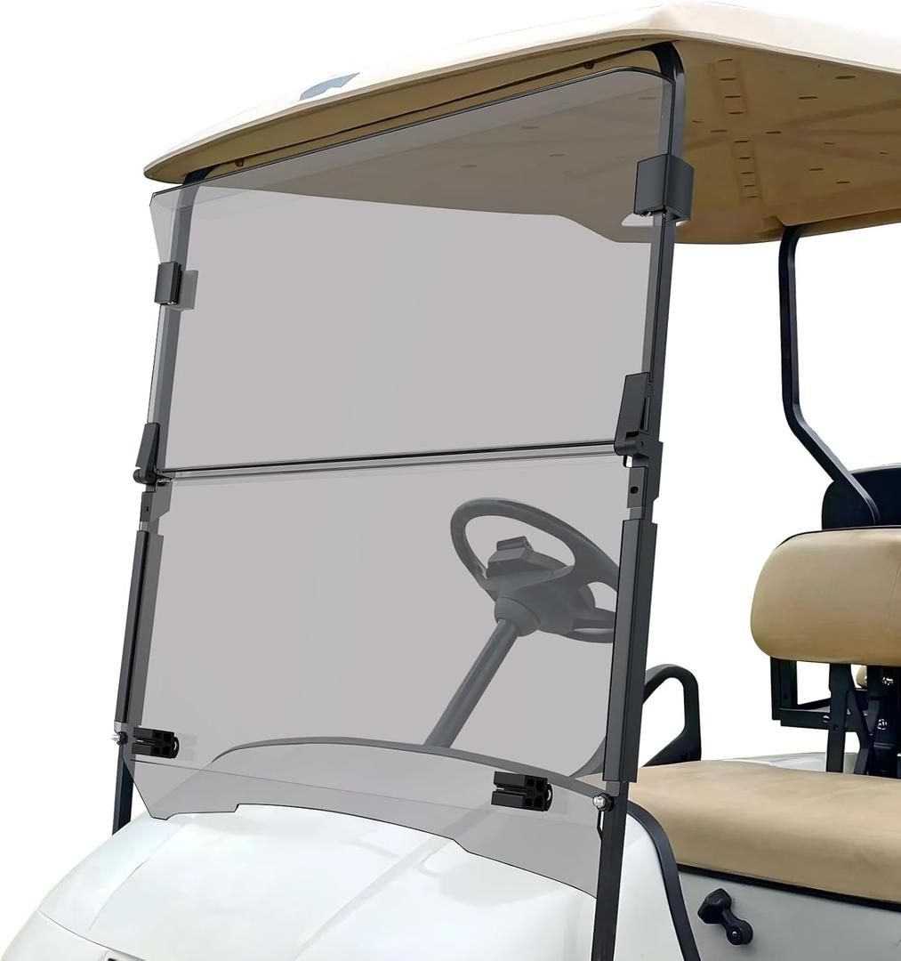 Golf Cart Windshield, Fold Down and Anti-UV Windshield Kit for 1995-2013 EZGO TXT/DCS/PDS Golf Cart, 40.6" W X 33" H, Tinted/Clear