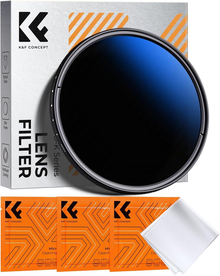 K&F Concept 67mm Variable ND Lens Filter ND2-ND400 (1-9 Stops) 18 Multi-Layer Coatings Adjustable Neutral Density Ultra Slim Lens Filter for Camera Lens