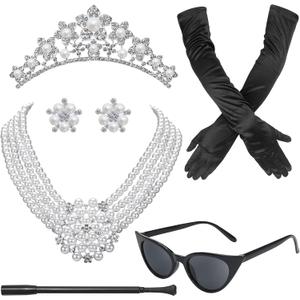 6 Pieces 1920s Accessories for Women, Audrey Hepburn Costume Set Breakfast at Tiffany's Accessories for Halloween Cosplay