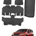 For Chrysler Pacifica 2017-2025 2026 7/8 Passenger (No Hybrid) Floor Mats Cargo Liner Carpet All Weather TPE Mat for Voyager 2020-2026, for Pacifica/Voyager 2018 2019 2021 2022 2023 2024 Accessories